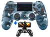 Mando PS4 Azul Camuflado V2 Compatible Soporte de Celular Cable3