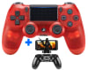 Mando PS4 Rojo Transparente V2 Compatible Soporte de Celular Cable3