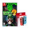 Mando Nintendo Switch Joy Con Neon Red & Blue + Luigis Mansion 31