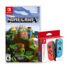 Mando Nintendo Switch Joy Con Neon Red & Blue + Minecraft1