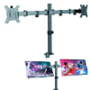 Rack para Monitor Doble Brazo Vesa hasta 32 pulg. Regulable 100x100 75x75 8kg 180° Acero Tubo DT1
