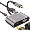 Adaptador 4 en 1 USB C a HDMI 4K, VGA, USB 3.0, PD Carga1