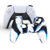 Funda para Mando PS5 Dualsense Blanco Negro Azul Flameado1