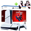 Pack Consola PS5 Slim Spiderman 2 Lector 1TB + Funda para Mando PS5 Blanco/Negro/Rojo1