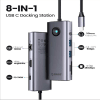 Adaptador Orico 8en1 USB C a HDMI4K RJ45 USB 30PDJack 35mmSDTF1