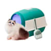 Arenero para Gatos Cerrado Puerta Vaivén con Pala 50x35x36cm Verde/Blanco1