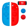 Funda para Joy Cons de Switch 2 + 02 Grips Nintendo Switch 2 Protector Rojo/Azul3
