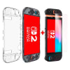 Pack Case para Nintendo Switch 2 + Mica de Vidrio Rígido Transparente1