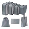 Set 7 Organizadores de Viaje Estuches Almacenamiento Gris1