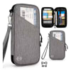 Estuche Organizador Documentos de Viaje RFID con Sujetador Impermeable Gris RD1