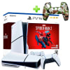 Pack Consola PS5 Slim Spiderman 2 Lector 1TB + Funda para Mando PS5 Blanco Militar1