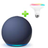 Pack Echo Dot 5ta Gen Parlante Alexa Azul + Foco Led Teros 13W Multicolor TE-9106RGB1