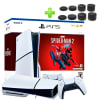 Pack Consola PS5 Slim Spiderman 2 Lector 1TB + Set 8 und Grip Negro para Mando PS5 Joystick1