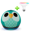 Pack Echo Dot Niños 5ta Gen Parlante Alexa Verde + Foco Teros 13W Multicolor TE-9106RGB1