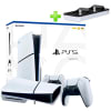 Pack Consola PS5 Slim con Lector 1TB + Estación de Carga para Mando PS5 Plano1