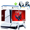 Pack Consola PS5 Slim Spiderman 2 Lector 1TB + Funda para Mando PS5 Blanco/Negro/Azul1