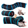 Set 3 Túnel para Gatos Polyester Plegable 120, 80, 50cm Negro/Turquesa1
