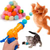 Juguete para Gatos Pistola con Pelotas de Felpa 50und1