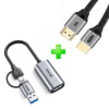 Pack Capturador de Video + Cable HDMI 2.1 FHD PC, PS5 PS4, Switch1