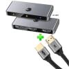 Pack Switcher HDMI Bidireccional 4K 60Hz 2 en 1 + Cable HDMI 2.11