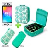 Pack Maleta para Nintendo Switch y Oled Verde Animal Crossing + Estuche Verde Oscuro/Blanco + Mica Oled1