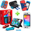 Pack Consola Nintendo Switch OLED Neón + Estuche RojoAzul + Mica + Funda Joycons Mario Honguito1