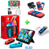 Pack Consola Nintendo Switch OLED Neón + Estuche RojoAzul + Case Transparente + Mica Vidrio1