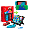Pack Consola Nintendo Switch OLED Neón + Estuche VerdeAzul1