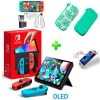 Pack Consola Nintendo Switch OLED Neón + Estuche Verde OscuroBlanco + Case Transparente + Mica1