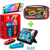 Pack Consola Nintendo Switch OLED Neón + Estuche Mario Kart + Mica Vidrio1