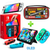 Pack Consola Nintendo Switch OLED Neón + Estuche Mario Kart + Mica + Funda Joycons Animal Crossing1