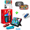 Pack Consola Nintendo Switch OLED Neón + Estuche Mario Kart + Case Transparente + Mica Vidrio1