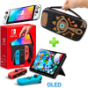 Pack Consola Nintendo Switch OLED Neón + Estuche Zelda Marrón + Mica Vidrio1