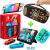 Pack Consola Nintendo Switch OLED Neón + Estuche Zelda Marrón + Mica + Funda Joycons Animal Crossing1