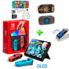Pack Consola Nintendo Switch OLED Neón + Estuche Zelda Marrón + Case Transparente + Mica Vidrio1