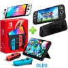 Pack Consola Nintendo Switch OLED Neón + Case Negro Silicon pgte + Mica Vidrio1