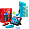 Pack Consola Nintendo Switch OLED Neón + Mochila Celeste1