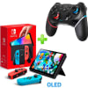 Pack Consola Nintendo Switch OLED Neón + Mando Alternativo Negro BT1