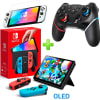 Pack Consola Nintendo Switch OLED Neón + Mando Alternativo Negro BT + Mica Vidrio1