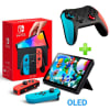Pack Consola Nintendo Switch OLED Neón + Mando Alternativo RojoAzul LA1