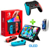 Pack Consola Nintendo Switch OLED Neón + Mando Alternativo RojoAzul LA + Mica Vidrio1
