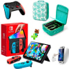 Pack Consola Nintendo Switch OLED Neón + Maleta A. Cros + Mando Alternativo RojoAzul LA + Mica1
