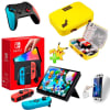 Pack Consola Nintendo Switch OLED Neón + Maleta Pikachu + Mando Alternativo RojoAzul LA + Mica1
