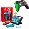 Pack Consola Nintendo Switch OLED Neón + Mando Alternativo VerdeFuxia LA1