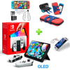Pack Consola Nintendo Switch OLED Blanco + Estuche RojoAzul + Case Transparente + Mica Vidrio1