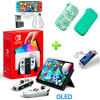 Pack Consola Nintendo Switch OLED Blanco + Estuche Verde Animal Crossing + Case Transparente + Mica1