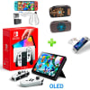 Pack Consola Nintendo Switch OLED Blanco + Estuche Zelda Marrón + Case Transparente + Mica Vidrio1