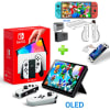Pack Consola Nintendo Switch OLED Blanco + Case Transparente + Mica Vidrio1