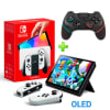 Pack Consola Nintendo Switch OLED Blanco + Mando Alternativo Negro BT1