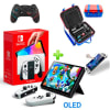 Pack Consola Nintendo Switch OLED Blanco + Maleta RojoAzul + Mando Alternativo Negro BT + Mica1